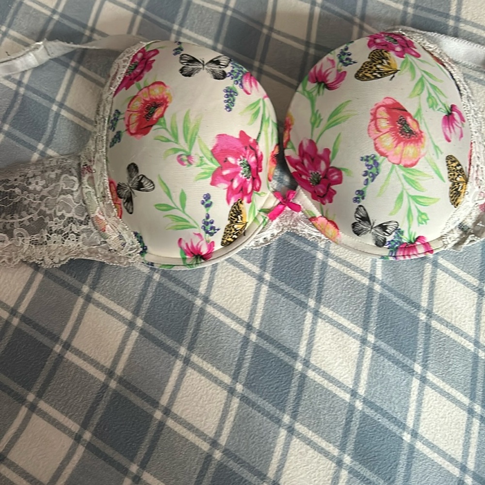 Victoria Secret Floral Butterfly Bra 36C